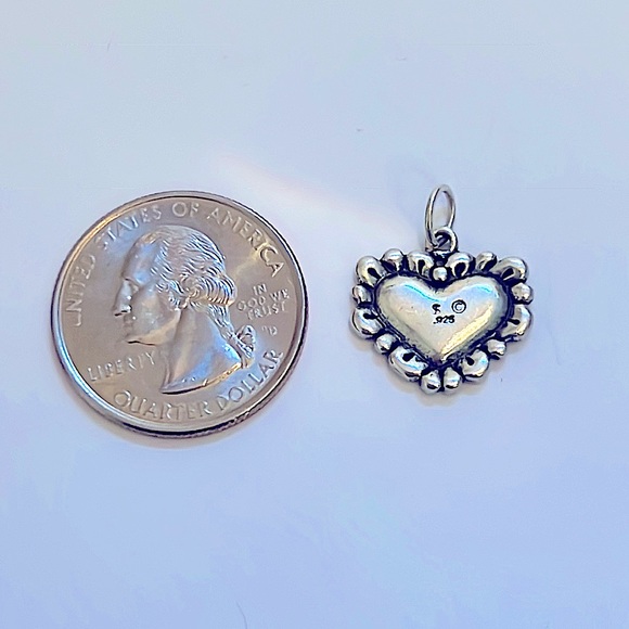 925 Sterling Silver Heart Charm with Red Enamel - Picture 2 of 3